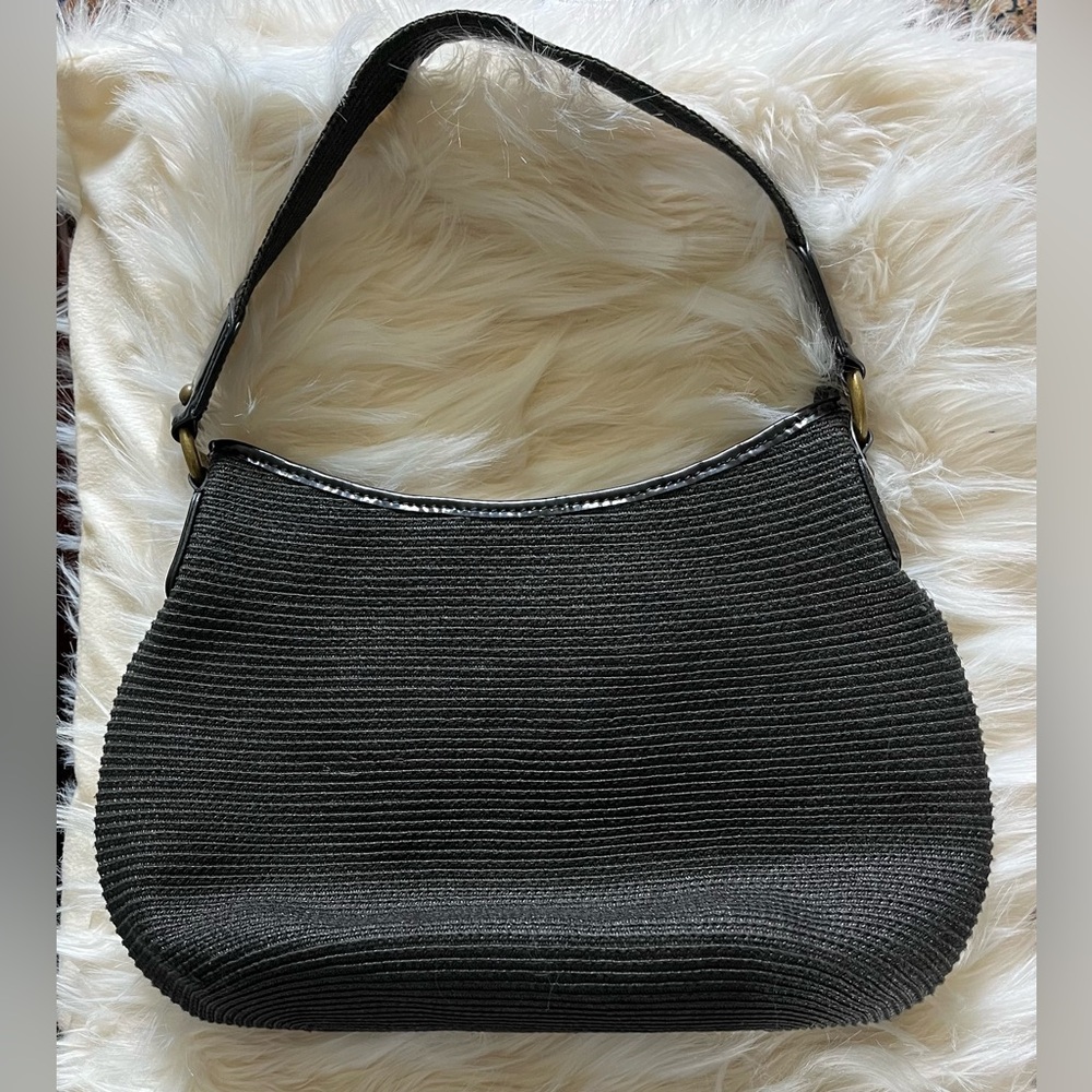 Talbots black straw women’s shoulder bag never used - Picture 2 of 7